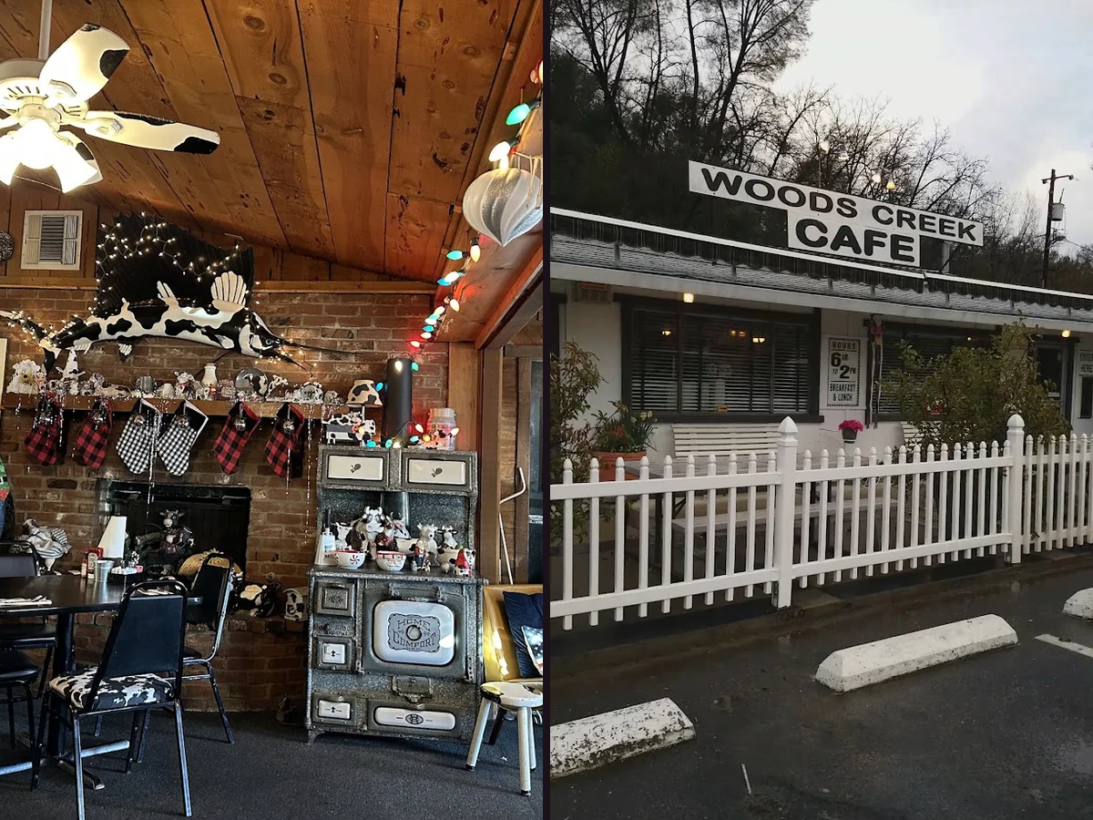 Warm interior with simple diner-style décor.